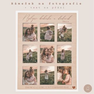 Rámeček na 9 fotek s textem na přání! 🌟 Je ideálním dárkem pro uchování vašich nejkrásnějších vzpomínek. Perfektní pro...